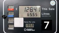 Increased petrol and diesel prices are pictured on a display board at the Esso filling station with a total of £128.41 in Newcastle-under-Lyme, Staffordshire, Britain, June 9, 2022. REUTERS/Carl Recine
