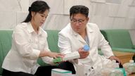 FILE PHOTO: North Korean leader Kim Jong Un sends home-prepared medicines to the Haeju City Committee of the Workers&#39; Party of Korea (WPK) in this photo released by the country&#39;s Korean Central News Agency on June 16, 2022. KCNA via REUTERS ATTENTION EDITORS - THIS IMAGE WAS PROVIDED BY A THIRD PARTY. REUTERS IS UNABLE TO INDEPENDENTLY VERIFY THIS IMAGE. NO THIRD PARTY SALES. SOUTH KOREA OUT. NO COMMERCIAL OR EDITORIAL SALES IN SOUTH KOREA./File Photo