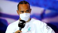 Lewis Hamilton during a press conference ahead of the British Grand Prix 2022 on Thursday