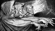 A depiction of the three witches from Shakespeare&#39;s Macbeth 
