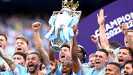 May 22, 2022 Manchester City&#39;s Fernandinho lifts the trophy as he celebrates with teammates after winning the Premier League REUTERS/Hannah Mckay