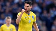 Ukraine&#39;s Roman Yaremchuk celebrates scoring their side&#39;s second goal of the game