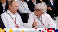Formula One commercial supremo Bernie Ecclestone (R) talks with Russia&#39;s President Vladimir Putin 