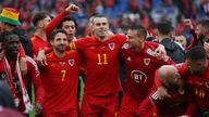 Wales celebrate after the final whistle