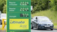 Petrol prices at Wetherby Services, as the average cost of filling a typical family car with petrol could exceed ..100 for the first time. Picture date: Wednesday June 8, 2022.