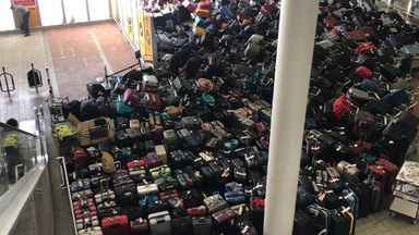 Chaos at Heathrow Terminal Two after an issue with the baggage system. Pic: Deborah Haynes