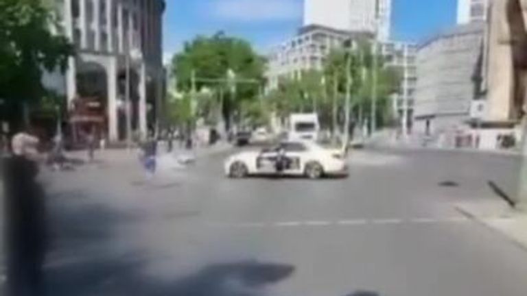 Video shows the moment after a driver hit pedestrians in Berlin.