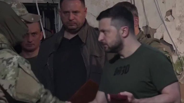 Zelenskyy visits the front lines as the battle in the East continues