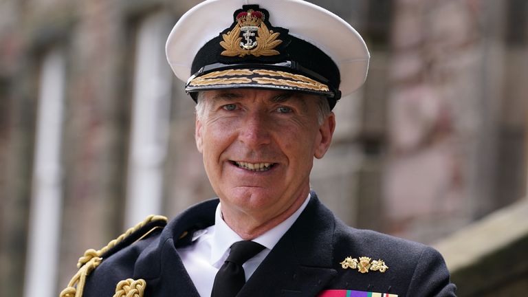head of UK Armed Forces, Chief of Defence Admiral Sir Tony Radakin who has said that Russia has already "strategically lost" the war in Ukraine and is now a "more diminished power". Issue date: Friday June 17, 2022.