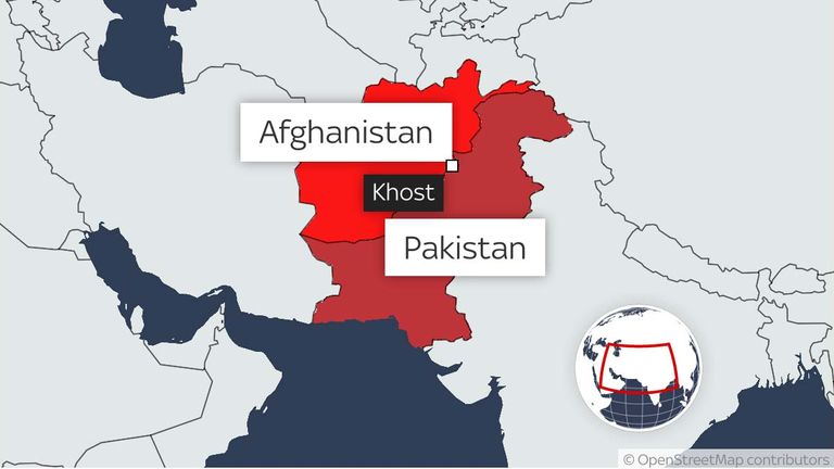 Carte du tremblement de terre en Afghanistan
