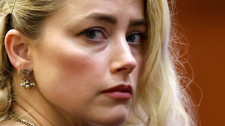  Amber Heard waits before the verdict was read at the Fairfax County Circuit Courthouse in Fairfax, Va, Wednesday, June 1, 2022. The jury awarded Johnny Depp more than $10 million in his libel lawsuit against ex-wife Amber Heard. Pic (Evelyn Hockstein/Pool via AP)