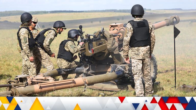 British Army personnel teach members of the Ukrainian armed forces are taught how to operate L119 Light Guns by the New Zealand Defence Force and British Army - to defend itself against Russia - on Salisbury Plain, Wiltshire. Picture date: Saturday June 25, 2022.