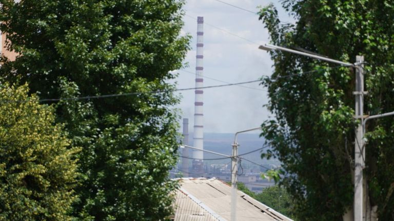 The huge Azot chemical plant in Severodonetsk