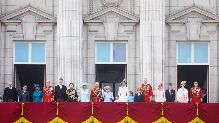 Eighteen members of the Royal Family appeared on the balcony