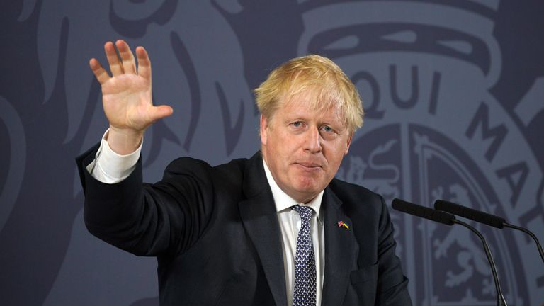 Le Premier ministre Boris Johnson lors de son discours à Blackpool et au Fylde College de Blackpool, dans le Lancashire, où il a annoncé de nouvelles mesures pour potentiellement aider des millions de personnes à accéder à l'échelle de la propriété.  Date de la photo : jeudi 9 juin 2022.