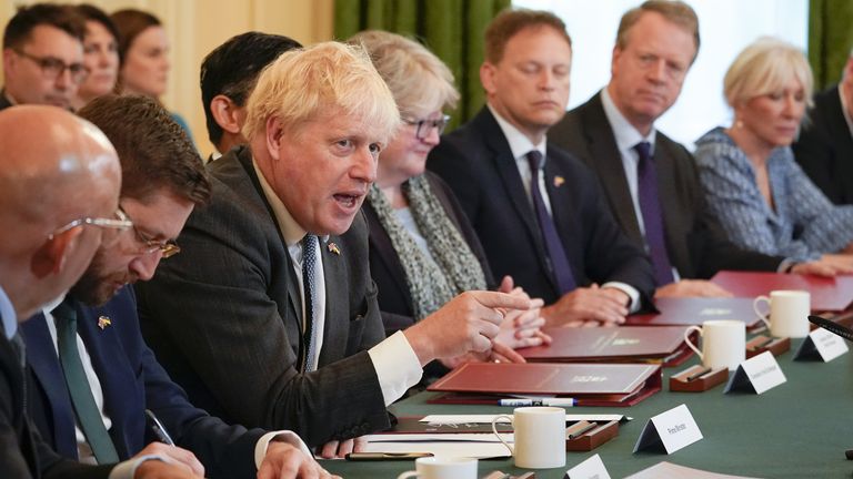 Prime Minister Boris Johnson Chairs A Cabinet Meeting At 10 Downing Street London Picture Date