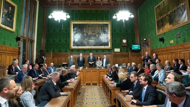 Sir Graham Brady, chair of the 1922 Committee, announcing last night&#39;s result