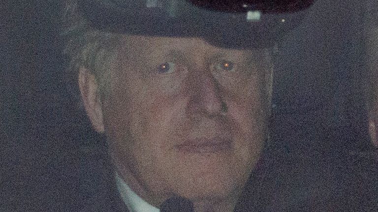 Boris Johnson leaves the Houses of Parliament after his narrow victory