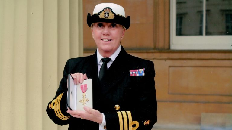 Carol is pictured with her OBE
