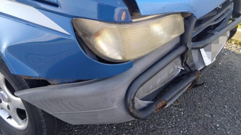 This vehicle was damaged in a 'crash for cash' scam in Gloucestershire.  Photo: LV=