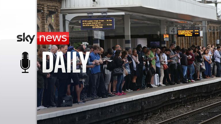 Commuters wait to board a train to Kings Cross at Finsbury Park overground station, London, as commuters and tourists face a day of travel chaos because of a strike which has closed the underground.