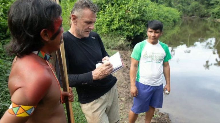 Dom Phillips is a British journalist who went missing with Bruno Pereira on 5 June 2022. Photo: BAND TV