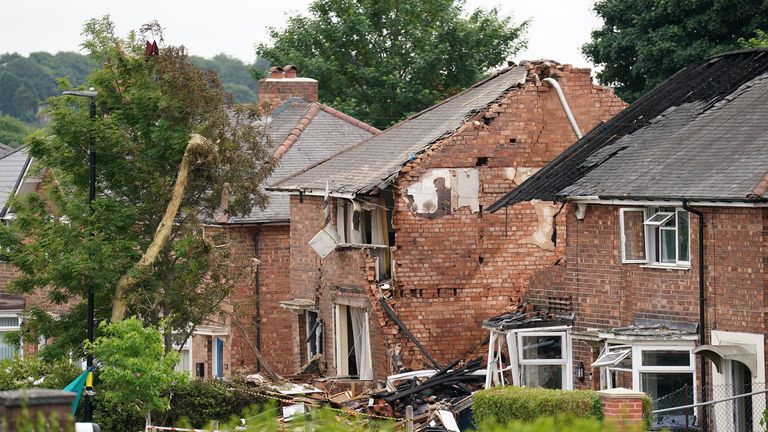 The scene in Dulwich Road, King Standing, where Sunday's blast destroyed a home and damaged other nearby properties and vehicles.  Date taken: Monday, June 27, 2022.