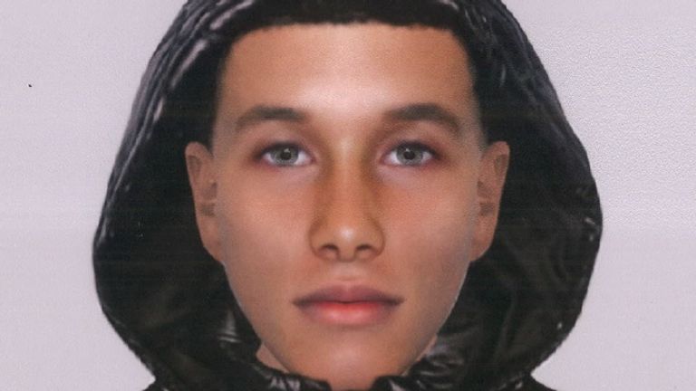 An e-fit of the suspect, who is believed to be 16 or 17 years old. 