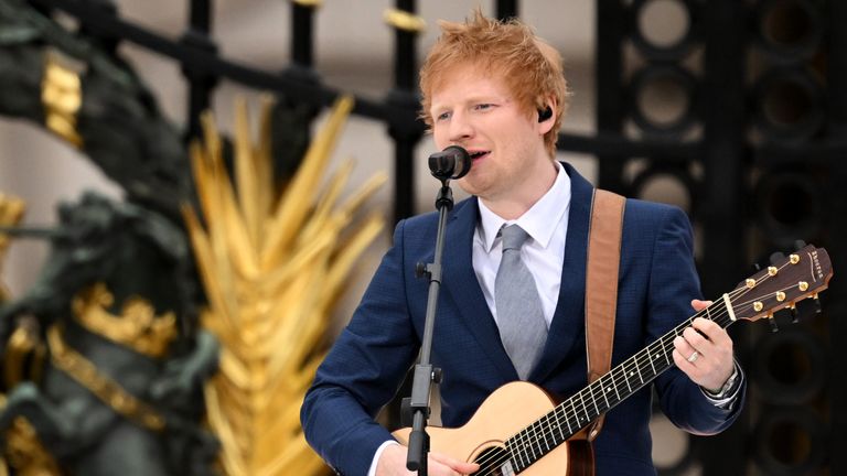 Ed Sheeran performs during the Platinum Jubilee Pageant in front of Buckingham Palace, London, on day four of the Platinum Jubilee celebrations. Picture date: Sunday June 5, 2022.