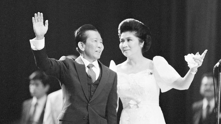 Ferdinand and Imelda Marcos were notorious for plundering the wealth of the country of which he was dictator. Pic: AP