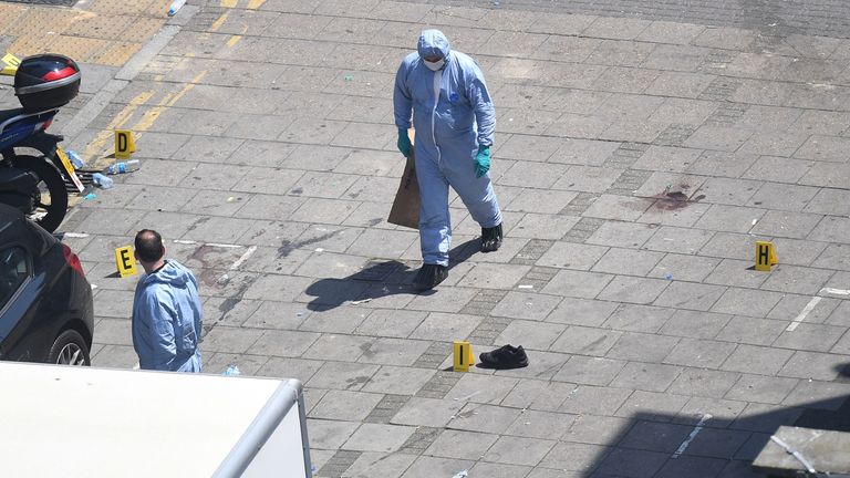 Police evidence gatherers in a street in Finsbury Park, north London, where one man has died, eight people taken to hospital and a person arrested after a van struck pedestrians. PRESS ASSOCIATION Photo. Picture date: Monday June 19, 2017. See PA story POLICE SevenSisters. Photo credit should read: Victoria Jones/PA Wire