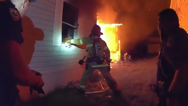 Boy is rescued from burning home in Wisconsin