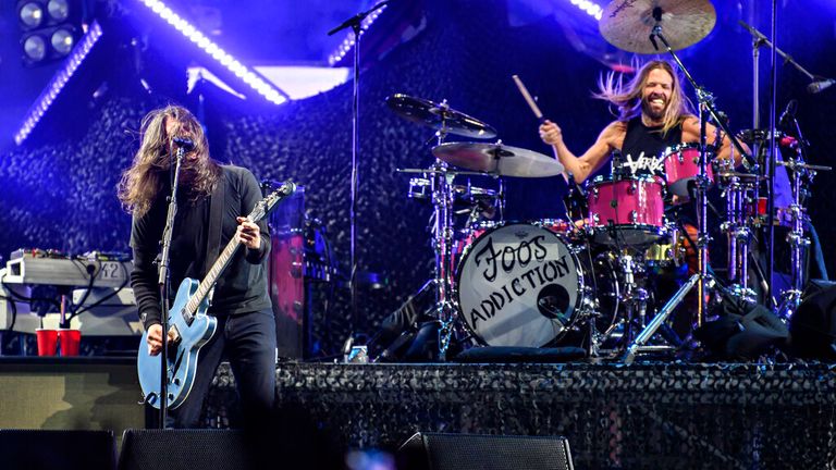 The Foo Fighters played Lollapalooza in Argentina just a few days before Taylor Hawkins&#39; death. Pic: GDA/AP