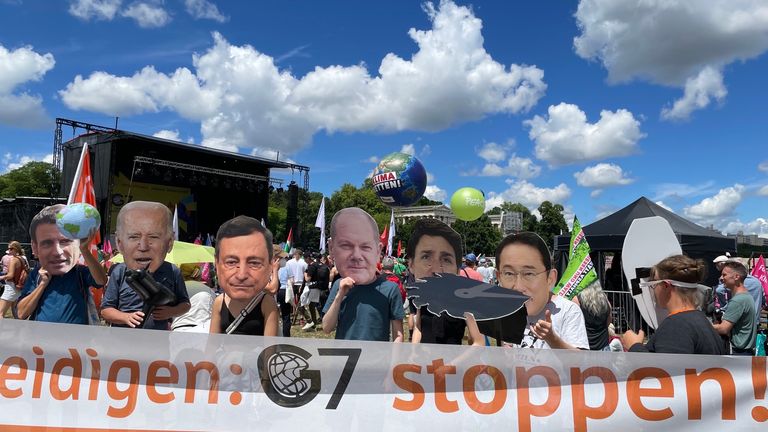 Protesting at the G7 in Germany