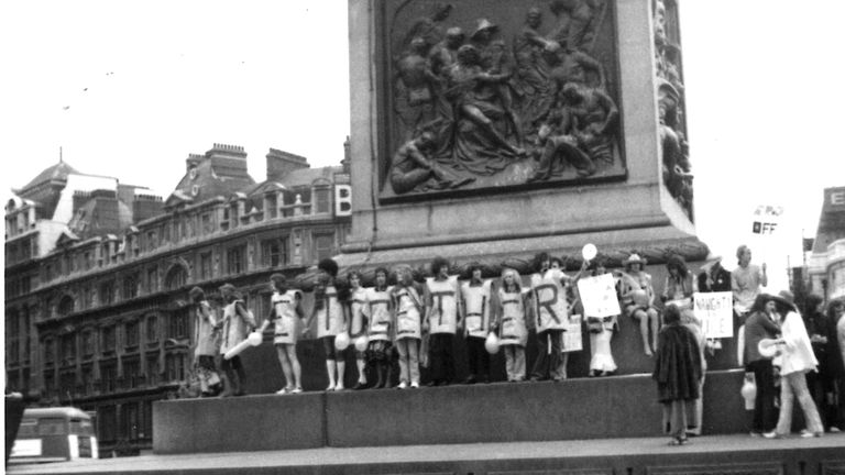 First UK Gay Pride, 1 July 1972 at Nelson&#39;s Column