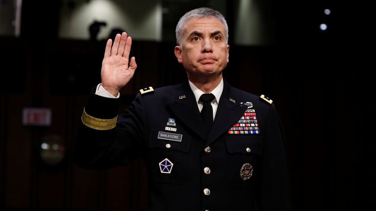 General Paul Nakasone, nominee to lead the National Security Agency and U.S. Cyber ​​Command, is sworn in before the Senate Intelligence Committee on Capitol Hill in Washington, U.S., March 15, 2018. REUTERS / Aaron P. Bernstein