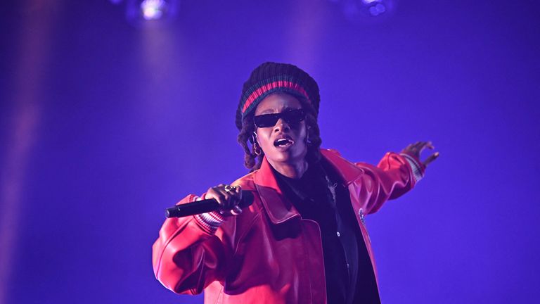 Little Simz performs on the West Holts stage at Worthy Farm in Somerset during the Glastonbury Festival in Britain, June 24, 2022. Picture taken June 24, 2022. REUTERS/Dylan Martinez


