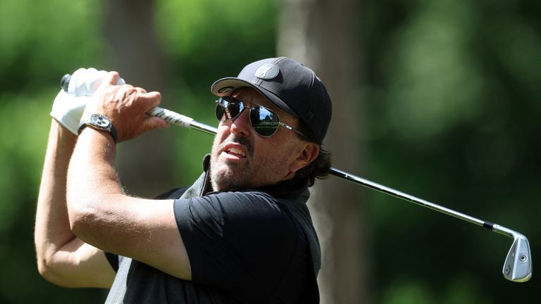 Golf - The inaugural LIV Golf Invitational - Centurion Club, Hemel Hempstead, St Albans, Britain - June 8, 2022 Phil Mickelson of the U.S. in action during the Pro-Am Action Images via Reuters/Paul Childs
