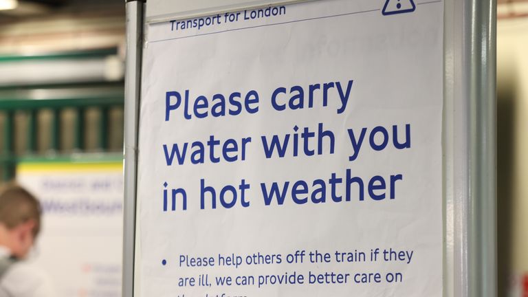A sign is displayed in South Kensington tube station, central London. Picture date: Thursday June 16, 2022.