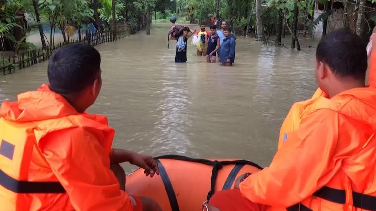 India flooding: At least 9 die in floods in Assam state | World News | Sky  News