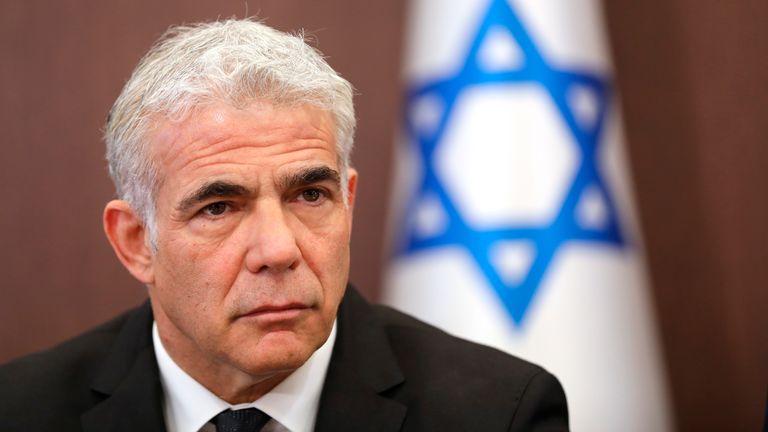 Foreign Minister Yair Lapid, will assume the role of acting Prime Minister. Pic: AP