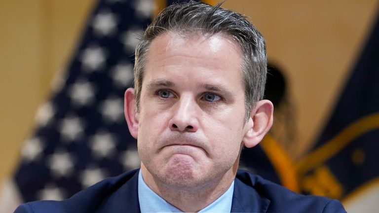 Rep. Adam Kinzinger, R-Ill., Reacting to Hearings the House Select Committee investigating the January 6 attack on the U.S. Capitol continues to reveal the findings of a year-long investigation , at the Capitol in Washington, Thursday, June 23, 2022. (AP Photo / Jacquelyn Martin)