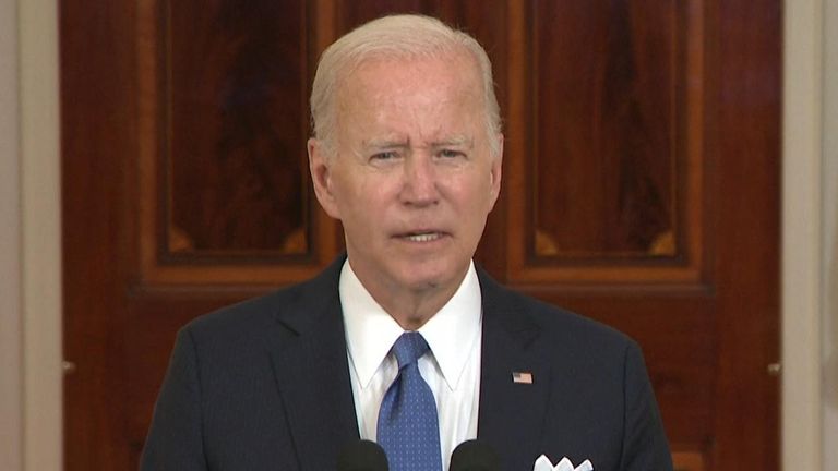 US President Joe Biden explains how Roe v Wade was overruled following appointments to the Supreme Court by Donald Trump