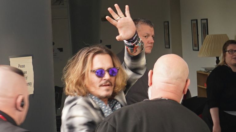 Johnny Depp arriving at Sage Gateshead where he is due to join Jeff Beck on stage on Thursday. Picture date: Thursday June 2, 2022.

