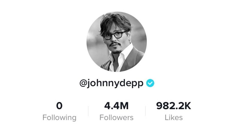 Johnny Depp joins Tik Tok and amasses 4.4 million followers in 24 hours. Pic: TikTok