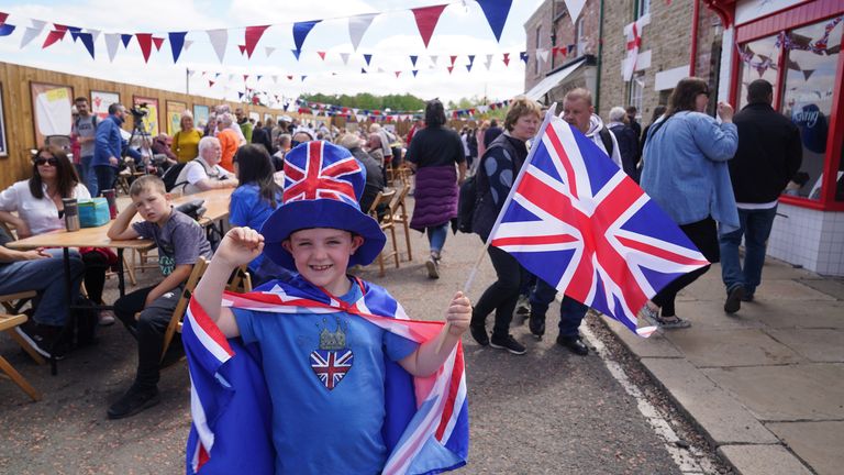 Danny-ray Davis, seven, from Winlaton, during Platinum Jubilee celebrations at the Living Museum Of The North, Beamish, on day three of the Platinum Jubilee celebrations for Queen Elizabeth II. Picture date: Saturday June 4, 2022.