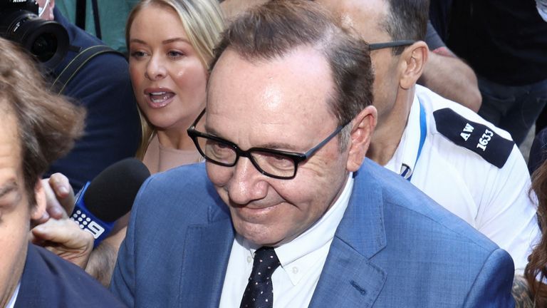 Actor Kevin Spacey arrives at Westminster Magistrates Court after being charged over allegations of sex offences, in London, Britain, June 16, 2022. REUTERS/Henry Nicholls