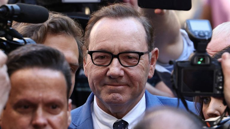 Actor Kevin Spacey arrives at Westminster Magistrates Court after being charged over allegations of sex offences, in London, Britain, June 16, 2022. REUTERS/Henry Nicholls
