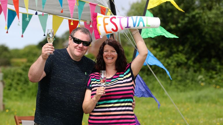 ‘We’ve never had a shower before’: Lottery millionaires head to Glastonbury in second hand caravan