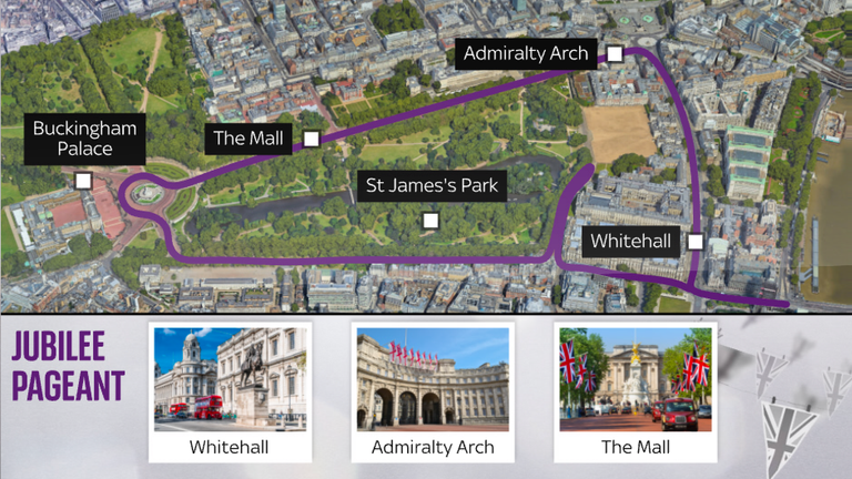 A map shows the route the pageant will take